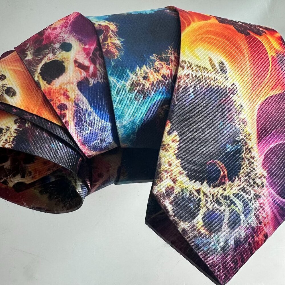 Fractal Tie Trippy Designer Menswear Necktie Hippie Psychedelic Tie Dye Rave